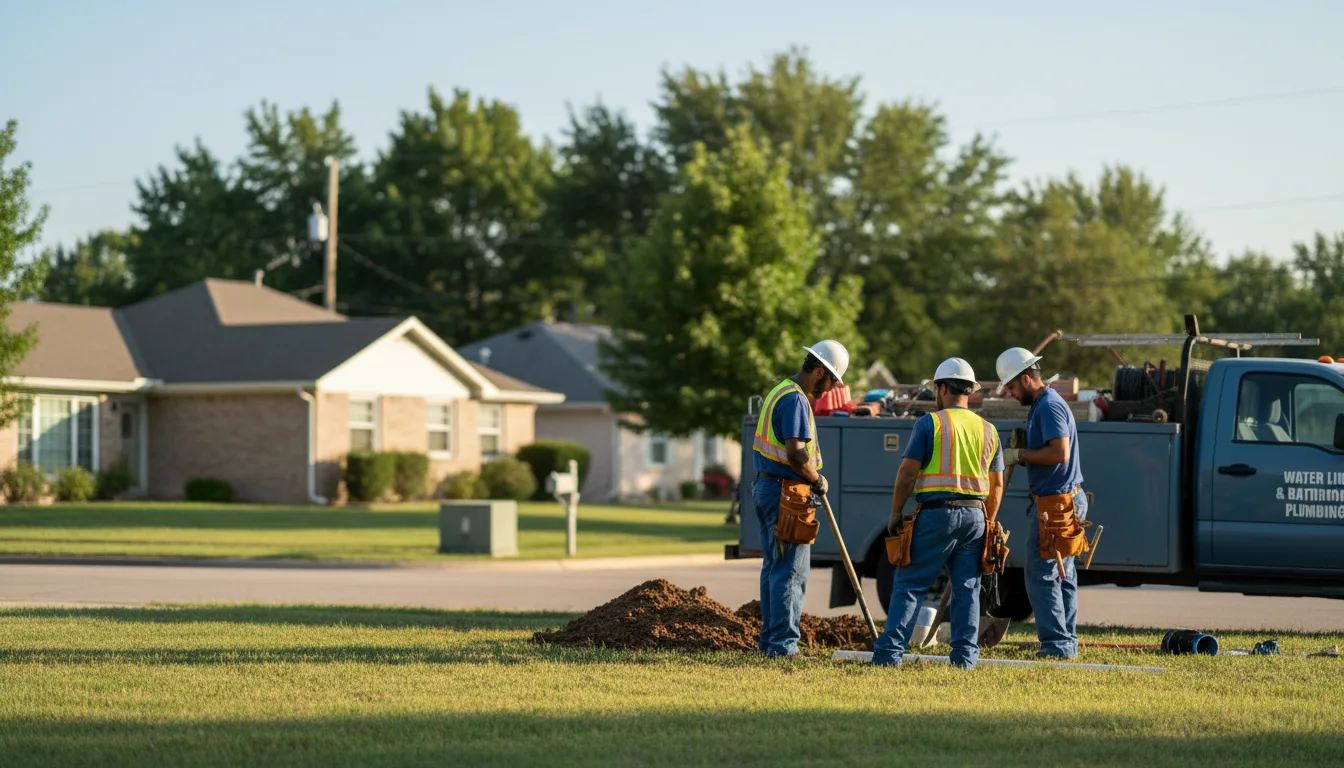 Residential water line and bathroom plumbing service in Roxton, TX